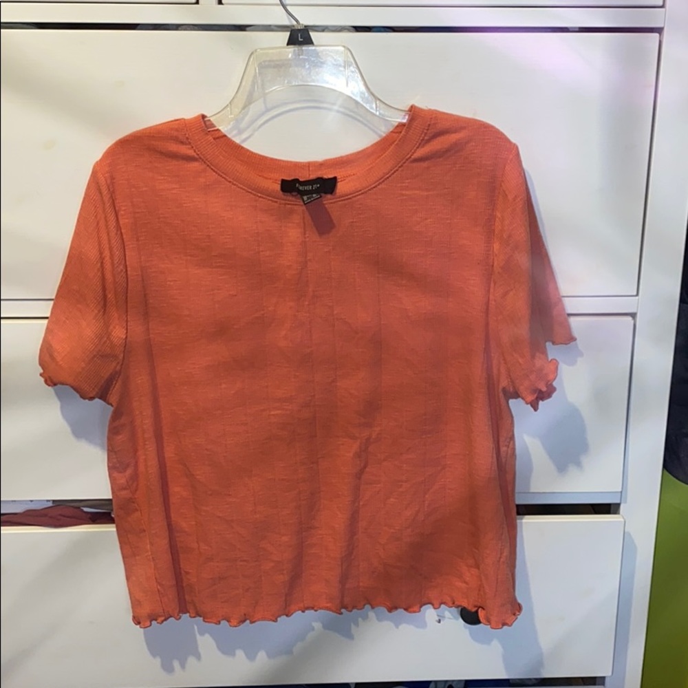 Coral Forever 21 Plus Size Ribbed Top
